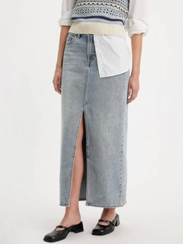 Spódnica trapezowa damska jeansowa Ankle Column Skirt