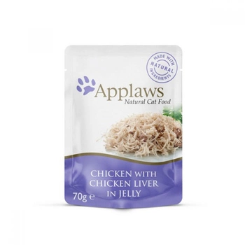 Вологий корм для котів Applaws Wet Cat Food Jelly pouch Chicken and liver 70 г (5060333430207)