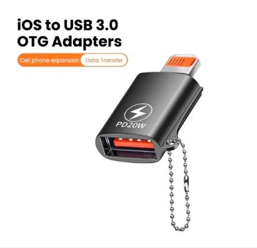 Адаптер перехідник OTG iOS iPhone iPad c USB флеш на Lightning айфон Чорний