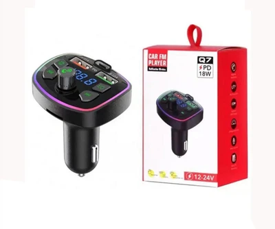 FM-трансмітер Модулятор Q7 бездротовий Bluetooth 5.0 Usb +PD Чорний (KG-10652)