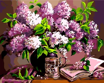Картина по номерам "Букет сирени" Origami 40x50см LW 3075