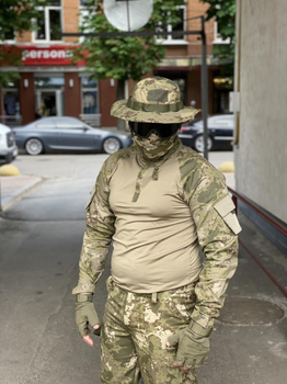 Рубашка мужская военная тактическая с липучками под шевроны ВСУ (ЗСУ) Убакс Турция L 6584 хаки