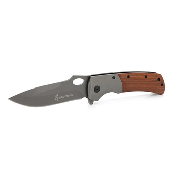 Нож складной Browning DA62, Steel + red wood, Box