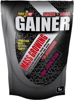 Гейнер для набора массы Power Pro Gainer 1 кг Лесная ягода (4820231512211)