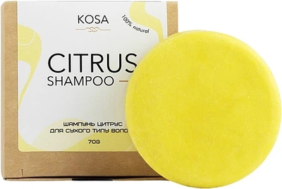 Твердый шампунь для сухого типа волос "Цитрус" - Kosa Citrus Shampoo 70g (1112276-1484678-2)