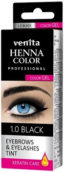 Краска-гель для бровей и ресниц Venita Henna Color Eyebrow & Eyelash Tint Gel 1.0 - Black (2x15 г) (837226-934342-2)