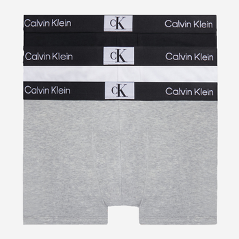 Набір трусів шорт чоловічих бавовняних Calvin Klein Underwear 000NB3528A-6H3 S 3 шт Сірий/Чорний/Білий (8720107557680)