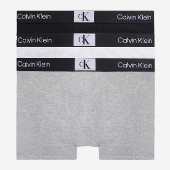 Набір трусів шорт чоловічих бавовняних Calvin Klein Underwear 000NB3528A-6H3 L 3 шт Сірий/Чорний/Білий (8720107557802)
