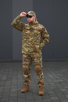 Тактический костюм Куртка парка и брюки с наколенниками цвет мультикам размер S
