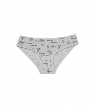 Подростковые трусы слипы для девочки с рисунком Бабочки - Donella - 512504 - 158-164 см - Светло-серый