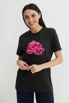 Чорна футболка "Піво́нія" 3XL (9001356)