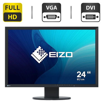 Монитор Б-класс EIZO FlexScan EV2436W / 24" (1920x1200) IPS / USB, VGA, DVI, DisplayPort / 2x 2W / VESA 100x100 б/у
