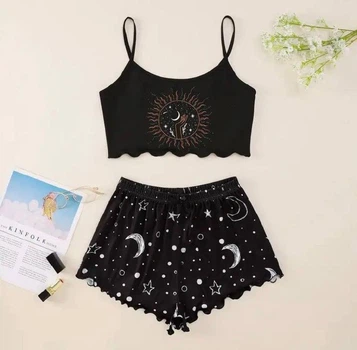 Пижама женская (топ+шорты) "Moon" Size M