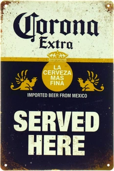 Металлическая табличка "Corona Extra Served Here" (ms-104536)