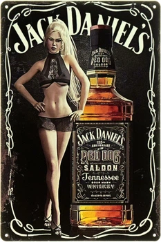Металлическая табличка "Jack Daniel’s Red Dog Saloon (Pin Up)" (ms-104444)