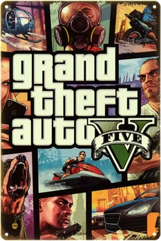 Металева табличка "GTA 5 Cover Art" (ms-104454)