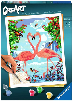 Malowanie po numerach Ravensburger CreArt Zakochane flamingi 24 x 30 cm (4005556289912)