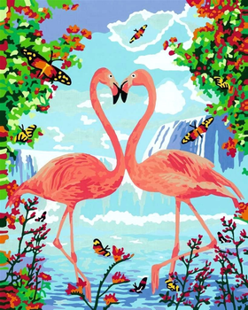 Malowanie po numerach Ravensburger CreArt Zakochane flamingi 24 x 30 cm (4005556289912)