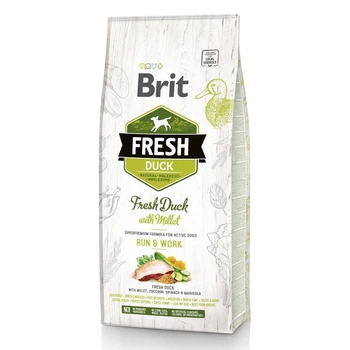 Сухой корм для взрослых собак с уткой и пшеном 2.5 кг Brit Fresh duck