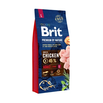 Сухой корм для взрослых собак крупных пород Brit Premium Dog Adult L с курицей 15кг