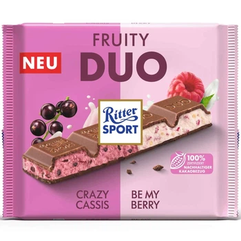 Шоколад Ritter Sport Фруктовый дуэт (йогурт малина инжир) 218г