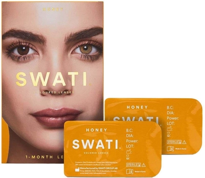 Кольорові контактні лінзи Swati Coloured Lenses Honey 1 Month 2 шт (7350100162638)