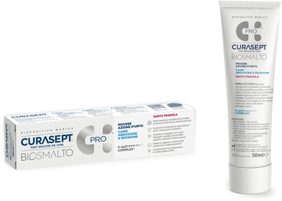 Мусс для зубов CURASEPT Biosmallo Caries Abrasion Клубника 50 мл (8056746071240)