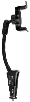 Автомобільний тримач для телефону з зарядкою DPM USB 1.5 A TKC-35 (5906881196021)