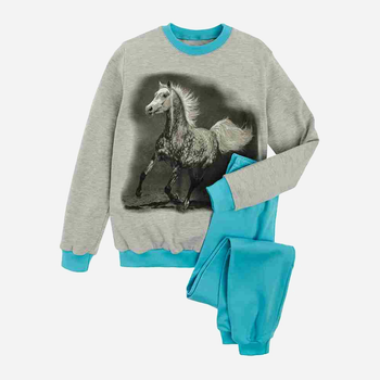 Дитяча піжама для дівчинки Tup Tup P205DZ-3100 128 см Сіра/Блакитна (5901845256575)