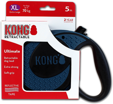 Повідець для собак Kong Retractable Leash Ultimate 70 кг 5 м Blue (0047181153514)