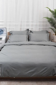 Комплект постільної білизни Moon&Star Сімейний 160х220х2 см Gray Satin Stripe (MS-820003671)