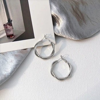 Серьги-кольца Honey Fashion Accessories серебристый (12-105)