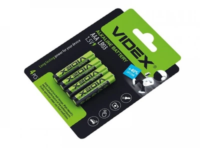 Батарейка лужна Videx LR03 / AAA blister card 4 шт
