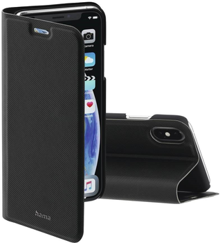 Etui z klapką Hama Slim Pro Booklet do Apple iPhone X/Xs Black (4047443395351)