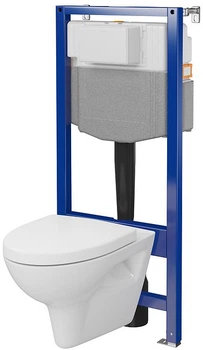 Інсталяція CERSANIT Aqua 50 MECH QF + підвісний унітаз Parva CleanOn Rimless з сидінням Soft Close дюропласт S701-819