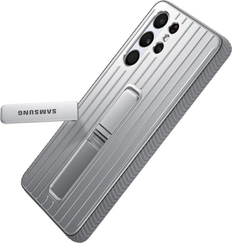Etui plecki Samsung Protective Standing Cover do Galaxy S21+ 5G Light Gray (8806090962301)