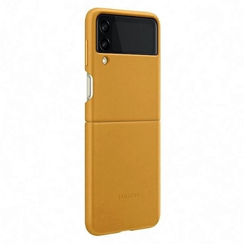 Etui plecki Samsung Leather Cover do Galaxy Z Flip 3 Mustard (8806092632943)