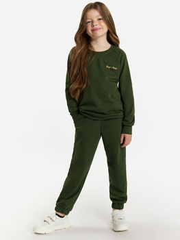 Дитячий спортивний костюм (світшот + штани) для дівчинки Tup Tup 101400-5010 110 см Хакі (5907744490546)