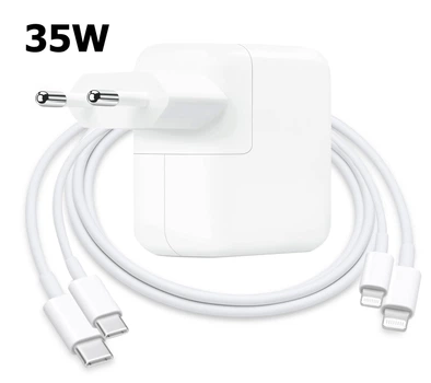 Комплект зарядний пристрій 35W адаптер для айфон + 2 Type-C кабеля по 1м | Блок зарядний, зарядка для iPhone, iPad, iPod зарядка