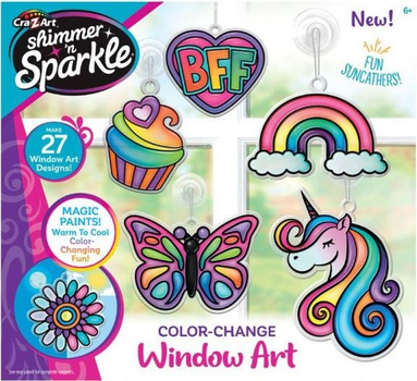 Zestaw dla dziecięcej kreatywności Cra-z-Art Shimmer 'n Sparkle Color Change Window Art (0884920179851)