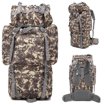 Рюкзак армейский с подсумками на 70 л, A21, (65х16х35 см), Пиксель