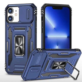 Чохол зі шторкою для камери Camshield Army Ring для Apple iPhone 11, ударостійкий кейс з кільцем-тримачем та функцією підставки Navy