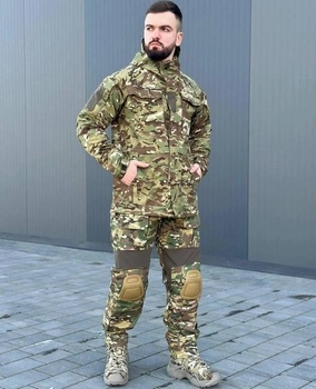 Тактичний костюм куртка та штани з наколінниками Multicam військовий костюм мультикам, Multicam комплект із наколінниками 4XL