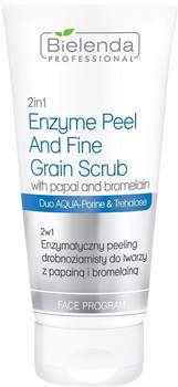 Peeling do twarzy Bielenda Professional 2 in 1 Enzyme Peel & Fine Grain Scrub enzymatyczny drobnoziarnisty z papainą i bromelainą 150 g (5902169013561)