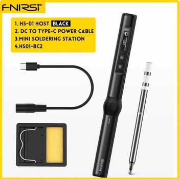 Паяльник электрический FNIRSI HS-01 DC 9-20V, PD 65W, 80-420°C, Type-C