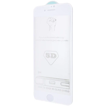 Защитное стекло 5D Hard (full glue) (тех.пак) для Apple iPhone 7 / 8 / SE (2020) (4.7") Білий