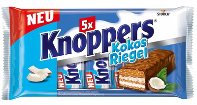 Вафельні батончики Knoppers Kokos Riegel з кокосом 200г