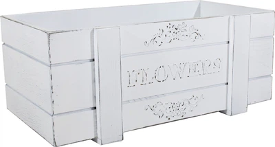 Ящик балконный ДРЕВОДЕЛЯ "Flowers" 18х44х24,5см Біла патина (050801)