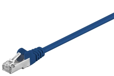 Патч-корд Goobay RJ45 SFTP5e 0.25m patch AWG26 D=5.5mm 2xS Protect синій(75.09.5203)