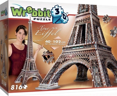 3D Пазл Wrebbit 3D Ейфелева вежа 816 елементів (0665541020094)
